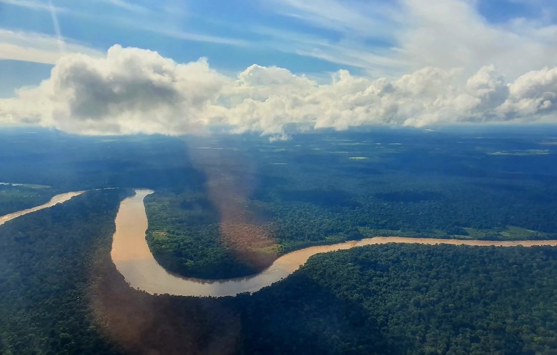 Aerial view of the Tambopata region in the Peruvian Amazon